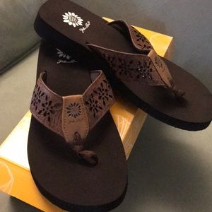 Yellow Box flip flops